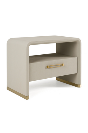   Beige Vegan Leather Nightstand | Oroa.com