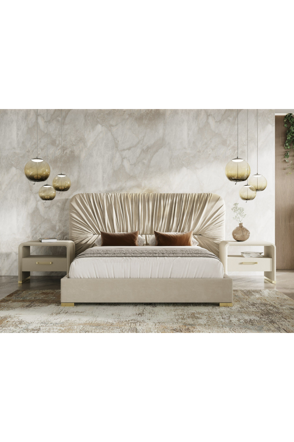   Beige Vegan Leather Nightstand | Oroa.com