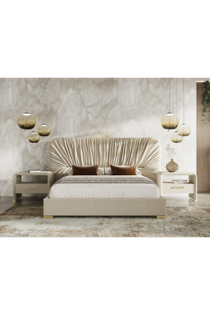   Beige Vegan Leather Nightstand | Oroa.com