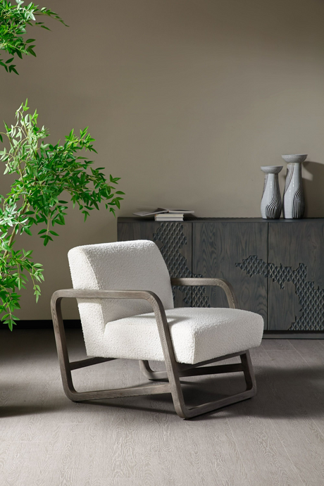   Gray Wood Framed Accent Chair | Oroa.com