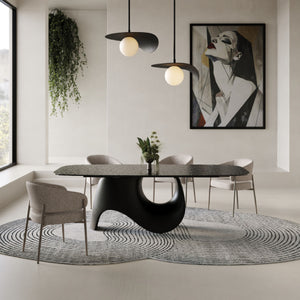   Gray Wave Glass Dining Table | Oroa.com