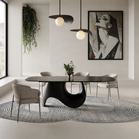   Gray Wave Glass Dining Table | Oroa.com