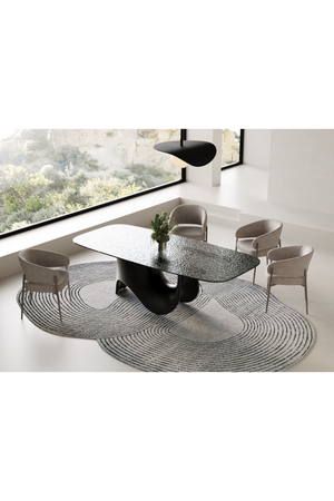   Gray Wave Glass Dining Table | Oroa.com