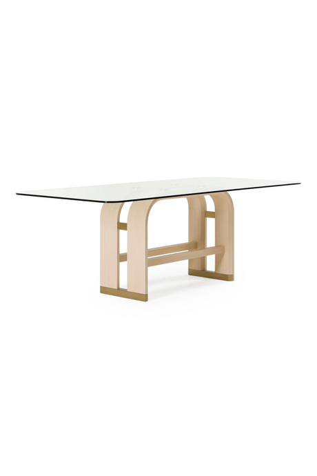   Oak Base Glass Dining Table | Oroa.com