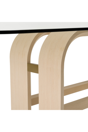   Oak Base Glass Dining Table | Oroa.com