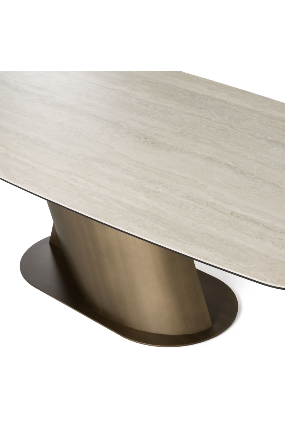   Travertine-Look Finish Dining Table | Oroa.com