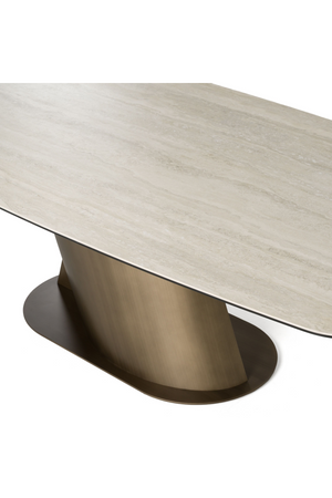   Travertine-Look Finish Dining Table | Oroa.com