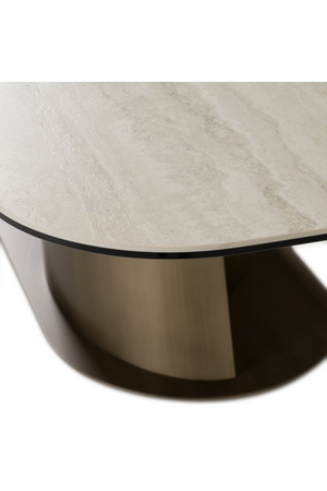   Travertine-Look Finish Dining Table | Oroa.com