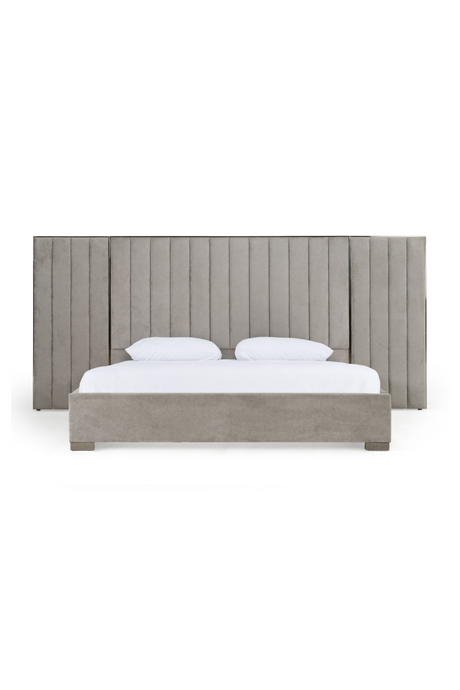   Gray Panel Headboard Queen Bed | Oroa.com