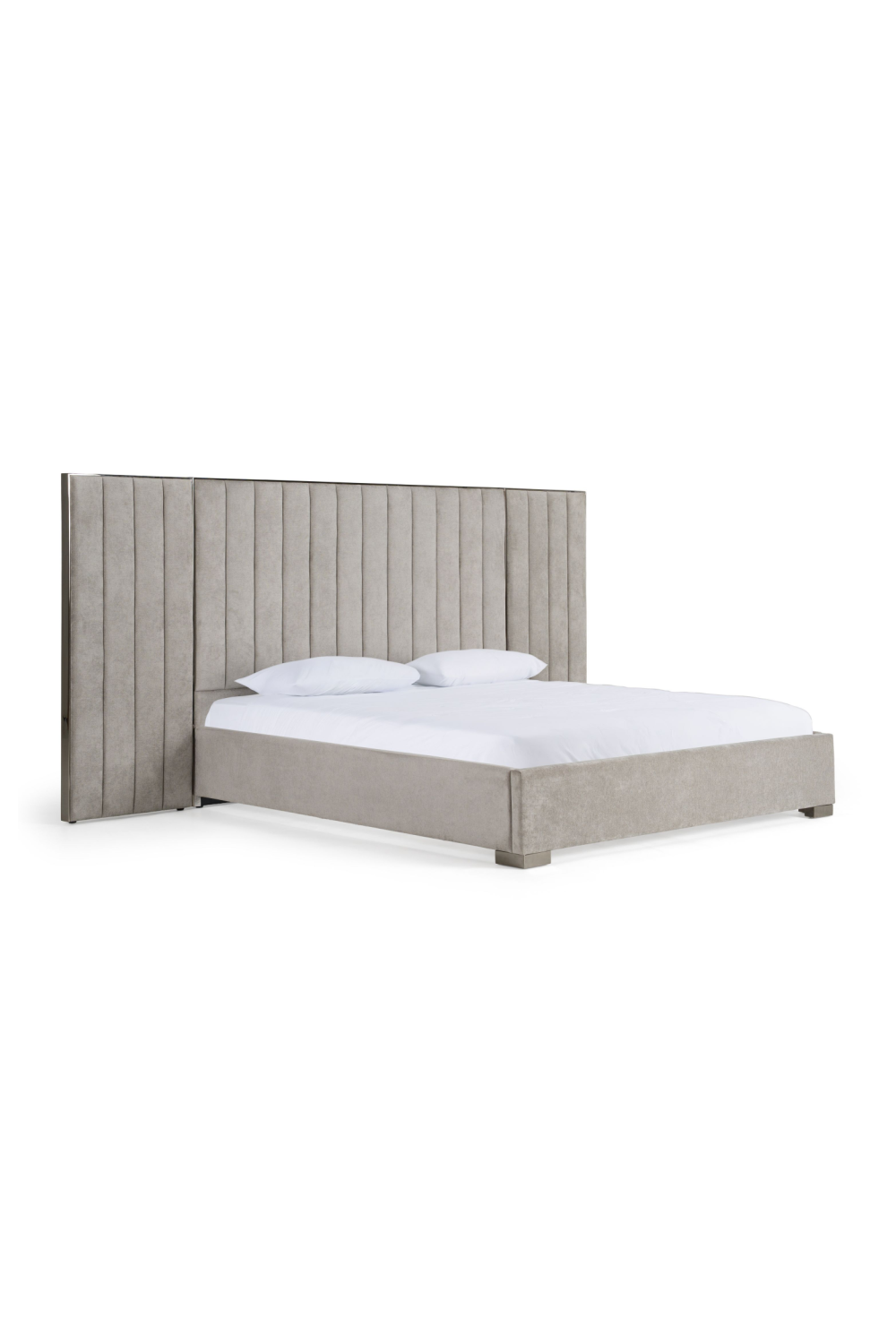  Gray Panel Headboard Queen Bed | Oroa.com