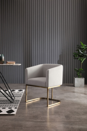   U-Shaped Brass Base Dining Chair | Oroa.com