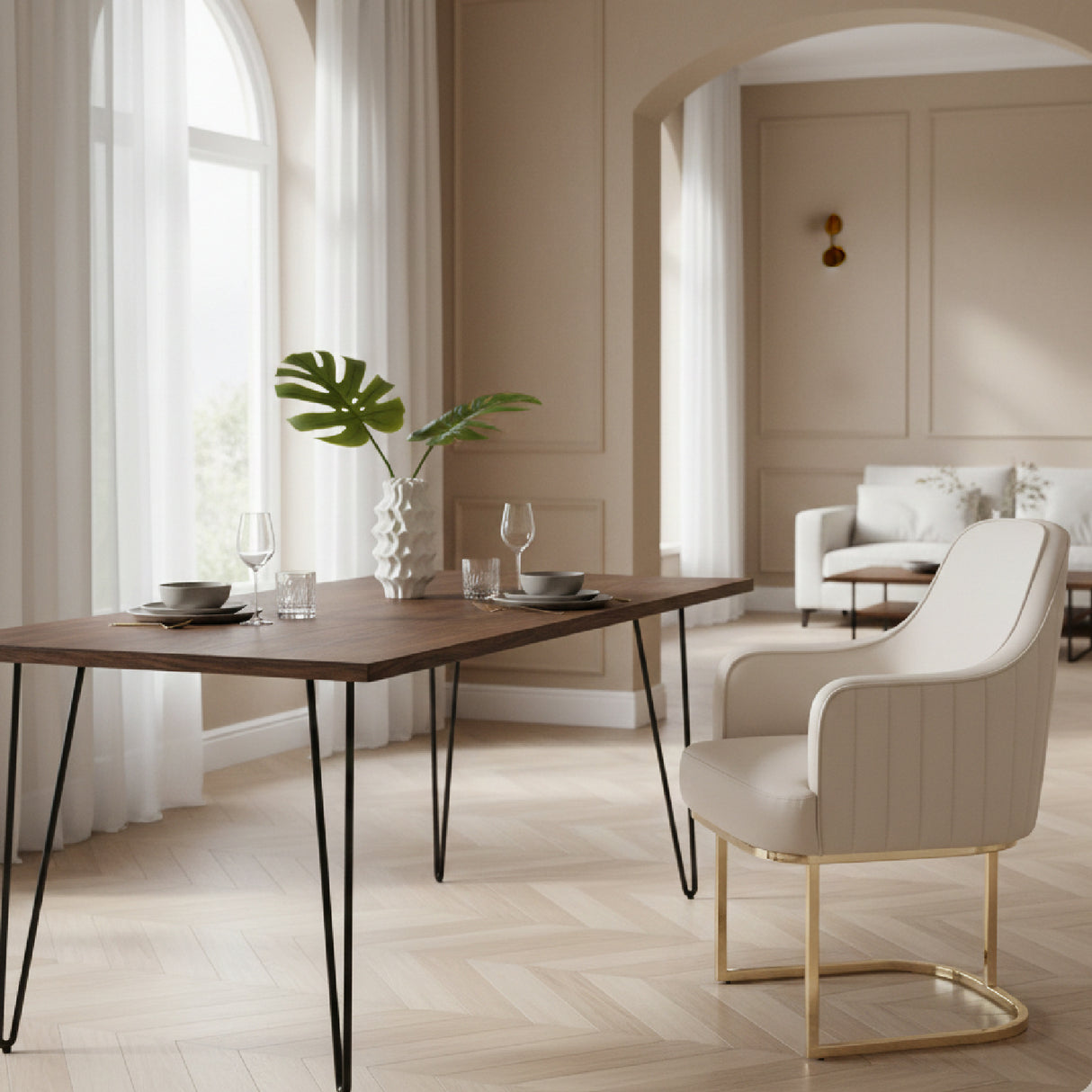   Gray Sloped-Back Dining Chair | Oroa.com