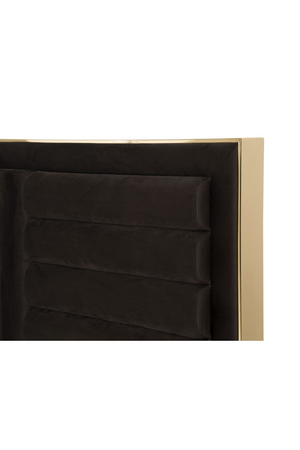   Dark Brown Velvet Bed | Oroa.com