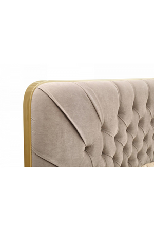   Tufted Beige Velvet Queen Bed | Oroa.com