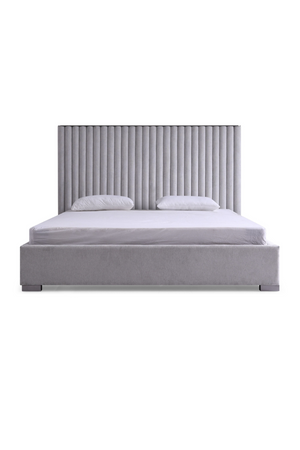   Gray Velvet King Platform Bed | Oroa.com
