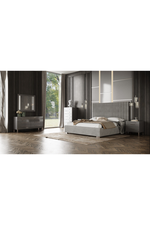   Gray Velvet King Platform Bed | Oroa.com