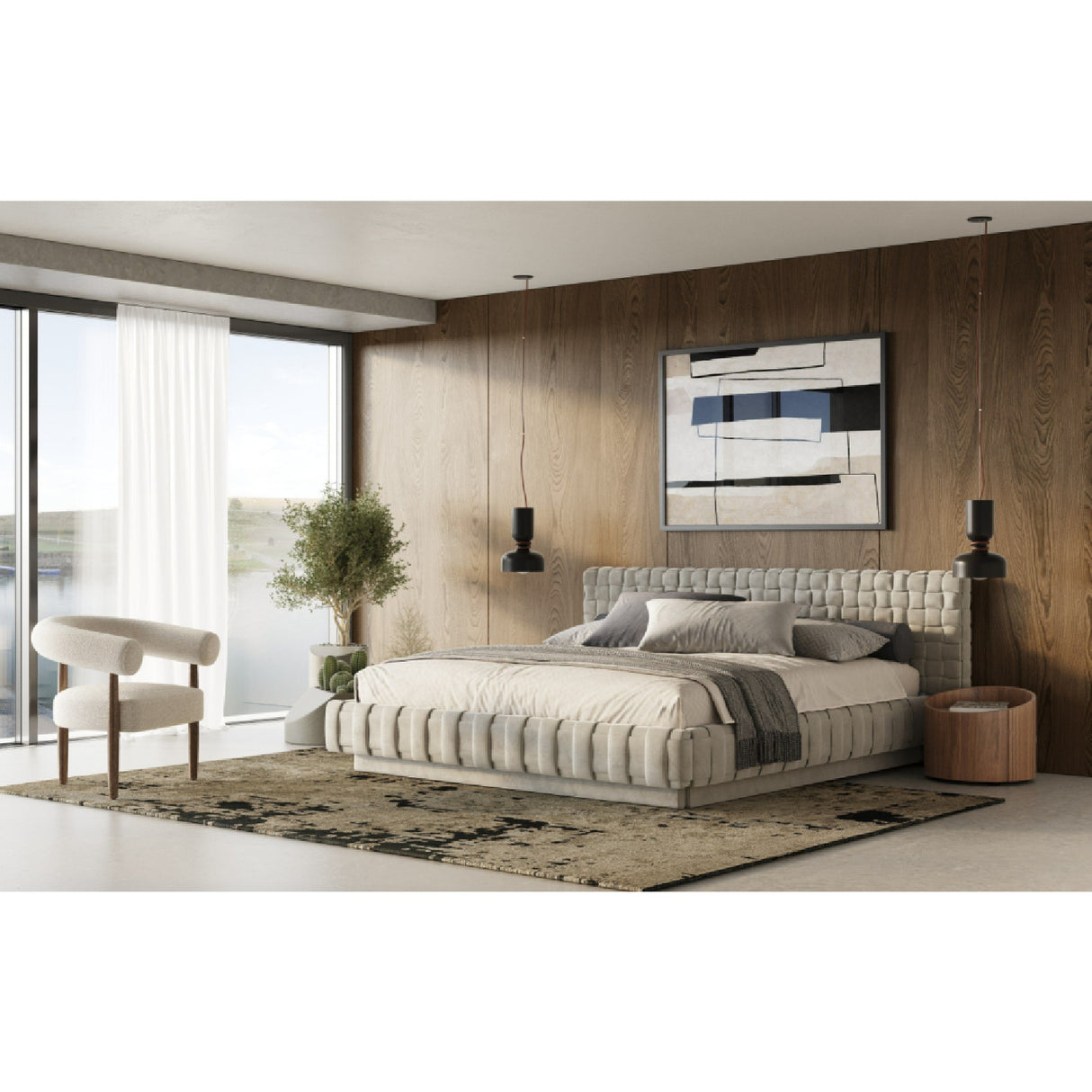   Gray Velvet Bed | Oroa.com