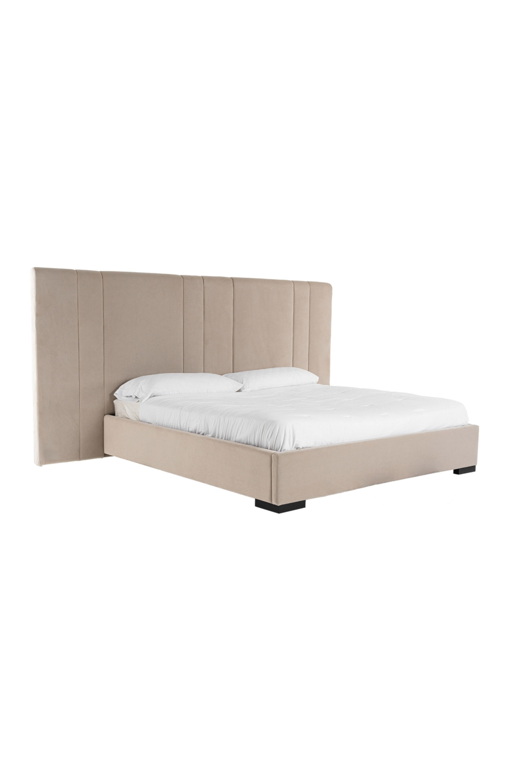   Beige Velvet Bed | Oroa.com