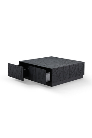   Black Square 4-Drawer Coffee Table | Oroa.com