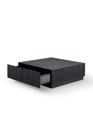   Black Square 4-Drawer Coffee Table | Oroa.com
