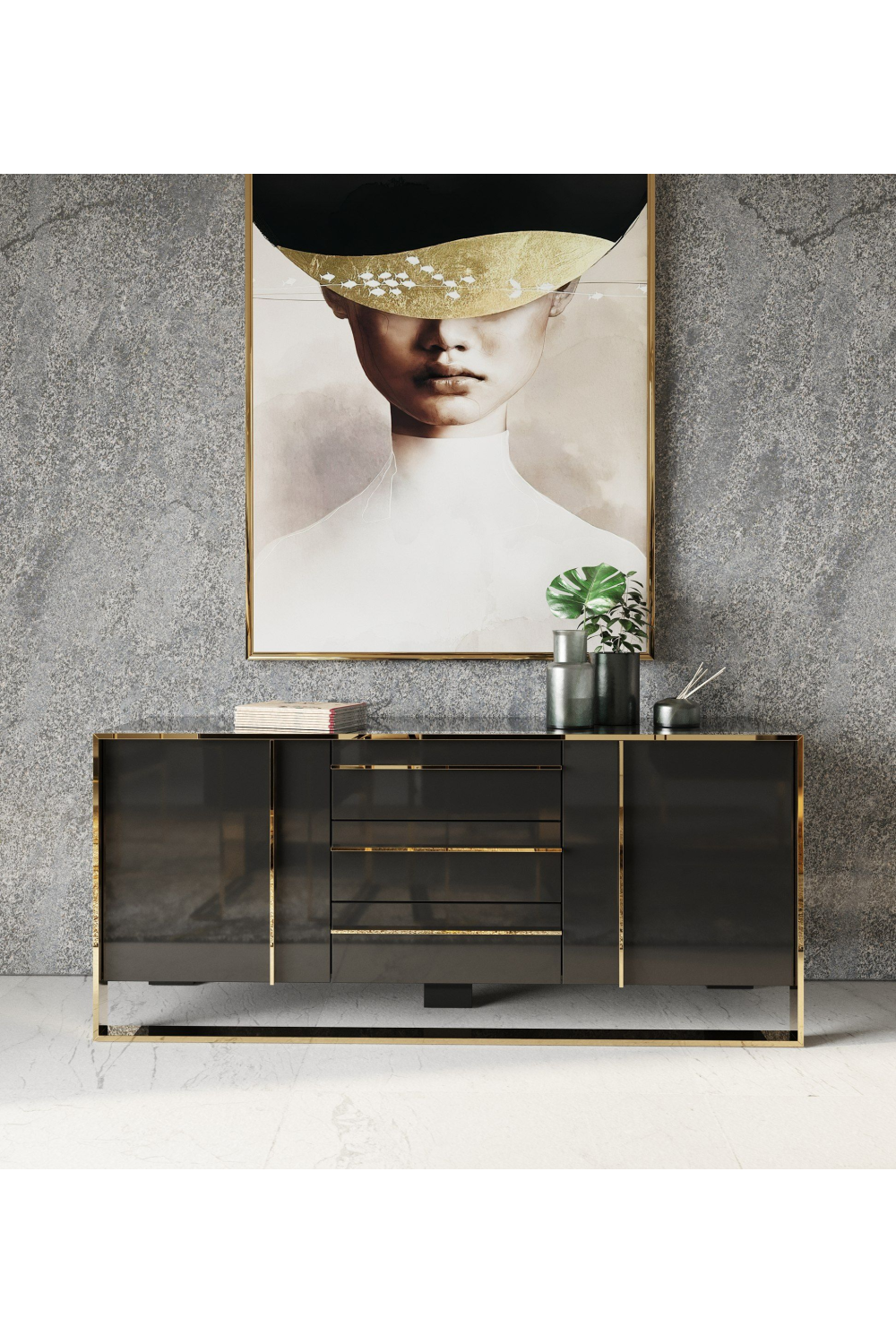   Black Gloss Sideboard | Oroa.com