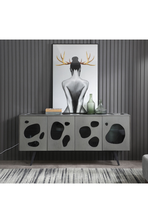   Matte Gray 4-Door Sideboard | Oroa.com