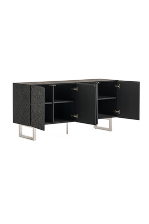   Black Ash 4-Door Sideboard | Oroa.com