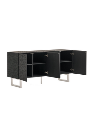   Black Ash 4-Door Sideboard | Oroa.com