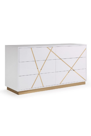   Glossy White 6-Drawer Dresser | Oroa.com