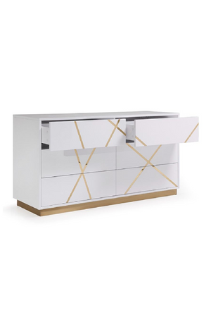   Glossy White 6-Drawer Dresser | Oroa.com