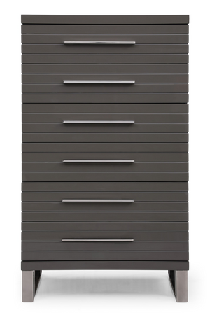   Gray Slatted 6-Drawer Chest | Oroa.com