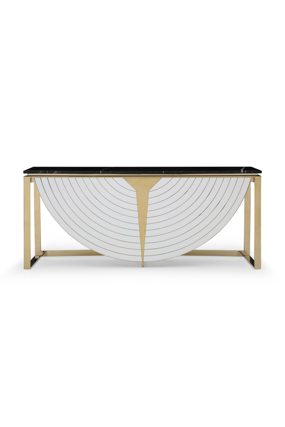   Gold-Framed Black Marble Console | Oroa.com