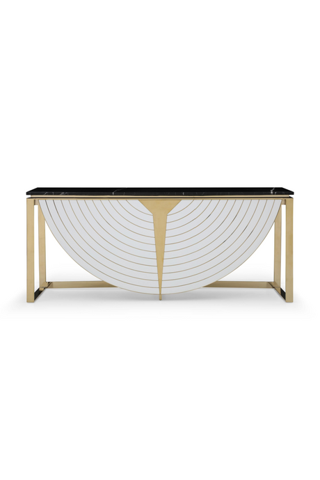  Gold-Framed Black Marble Console | Oroa.com