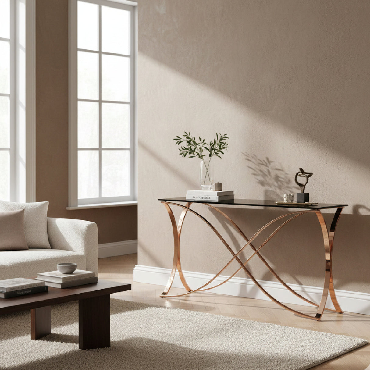   Smoked Glass Console Table | Oroa.com