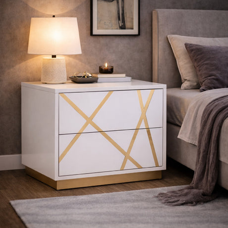   White 2-Drawer Nightstand | Oroa.com
