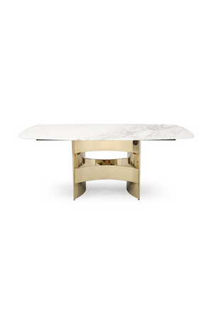  White Marble Gold Dining Table | Oroa.com