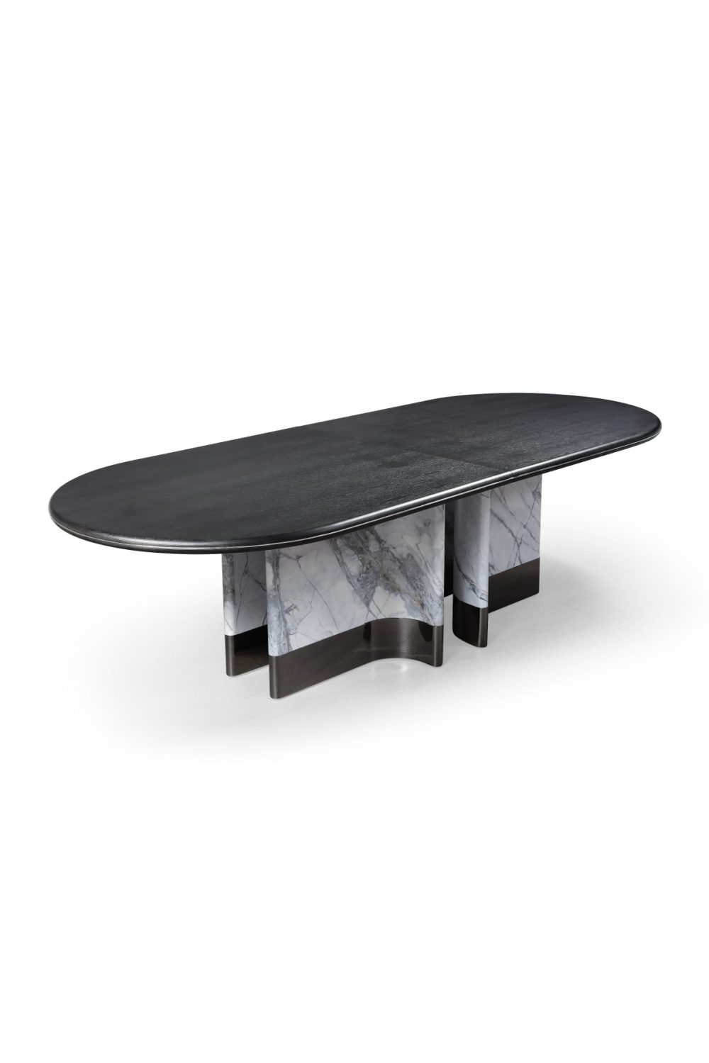   Oval Black Oak Dining Table | Oroa.com