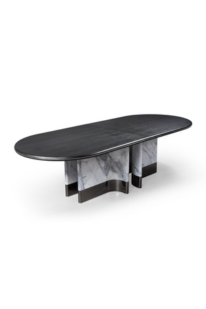   Oval Black Oak Dining Table | Oroa.com