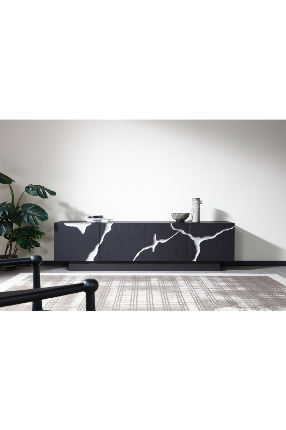   Matte Brown 4-Door TV Stand | Oroa.com