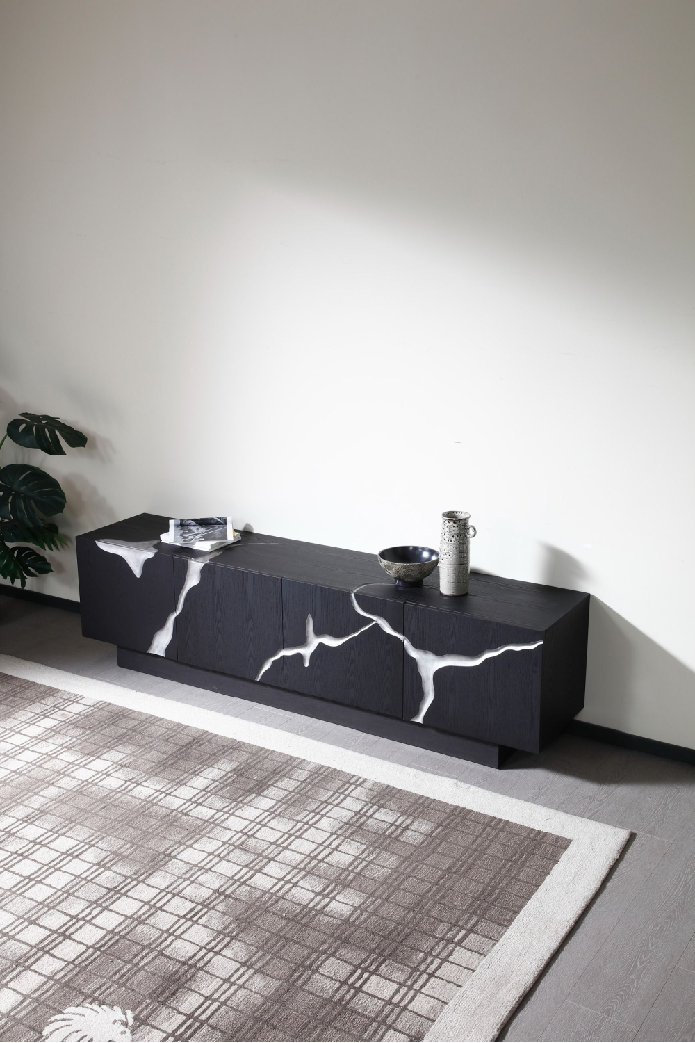   Matte Brown 4-Door TV Stand | Oroa.com