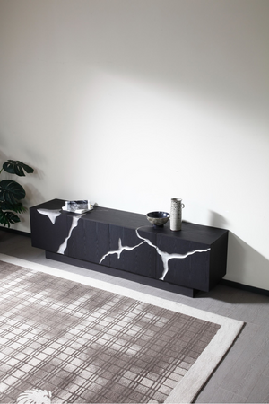   Matte Brown 4-Door TV Stand | Oroa.com