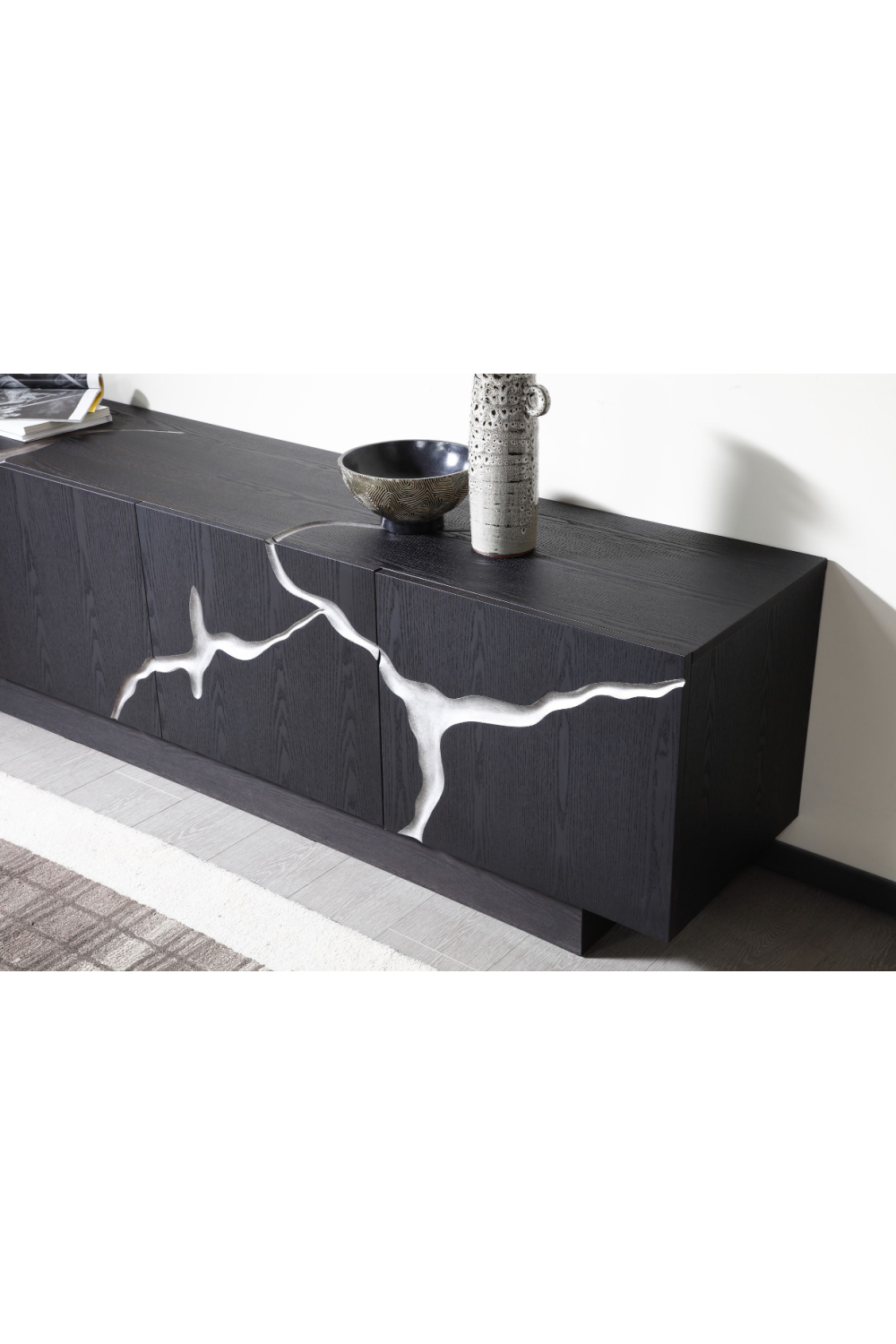   Matte Brown 4-Door TV Stand | Oroa.com