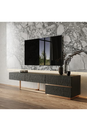   Black Ash 4-Drawer TV Stand | Oroa.com