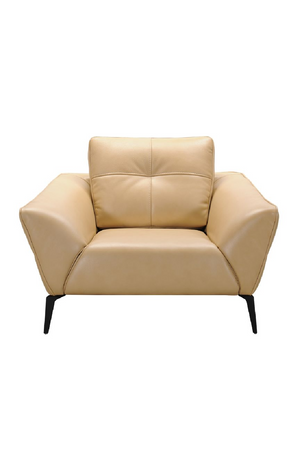   Beige Leather Lounge Chair | Oroa.com