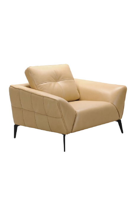   Beige Leather Lounge Chair | Oroa.com