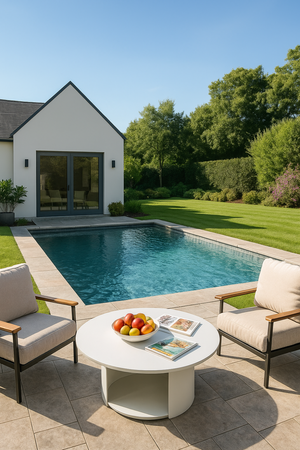   Round Outdoor White Coffee Table | Oroa.com