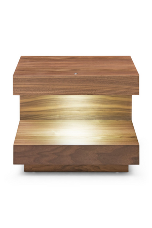   C-Shaped Brown LED Nightstand | Oroa.com