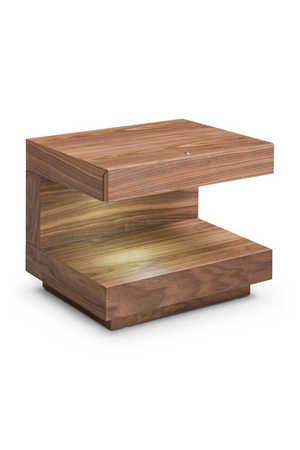   C-Shaped Brown LED Nightstand | Oroa.com