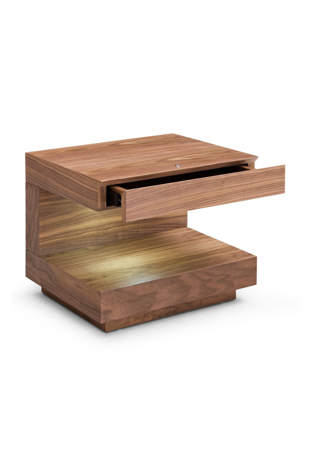   C-Shaped Brown LED Nightstand | Oroa.com