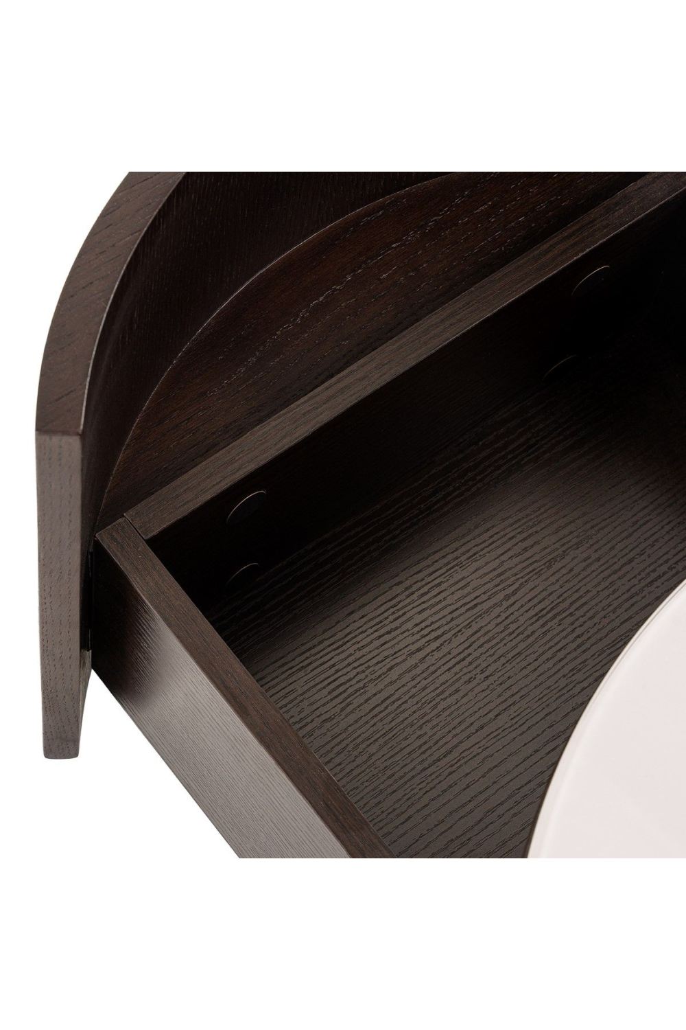   Round Brown Oak Nightstand | Oroa.com